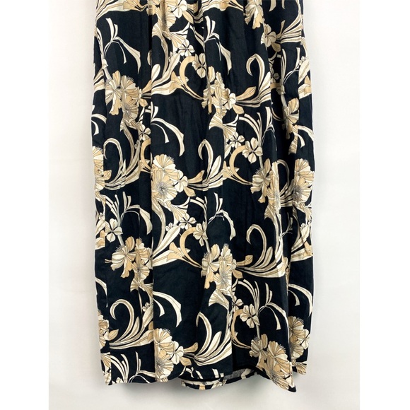 Soft Surroundings Isla Stretch Linen Floral Midi Dress, Black - Size XL - Picture 8 of 10